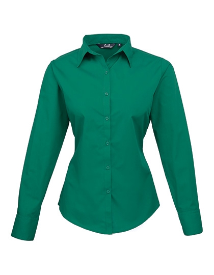 Womens Poplin Long Sleeve Blouse 50 (4XL/22) Emerald
