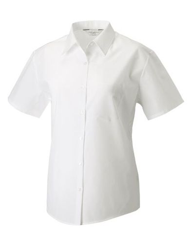 Ladies Short Sleeve Classic Polycotton Poplin Shirt M White